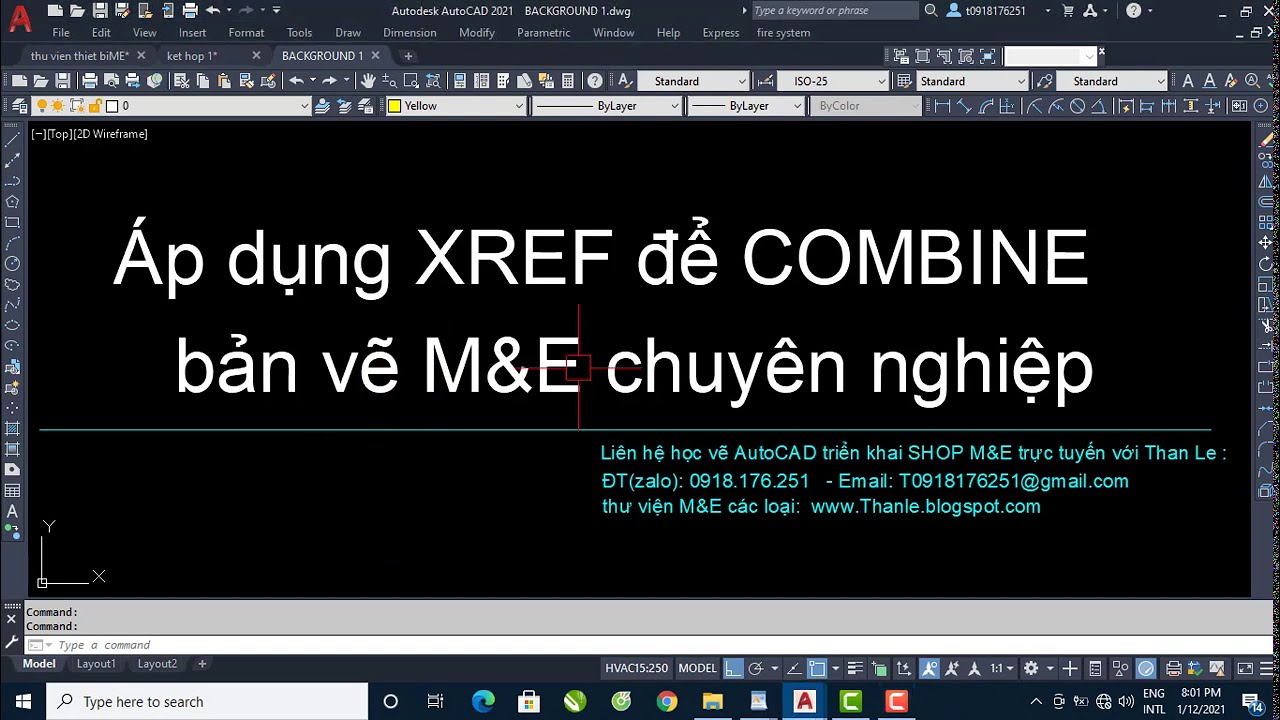 Học AutoCAD M&E - Áp dụng XREF vào bản vẽ M&E và Combine bản vẽ M&E cực nhanh