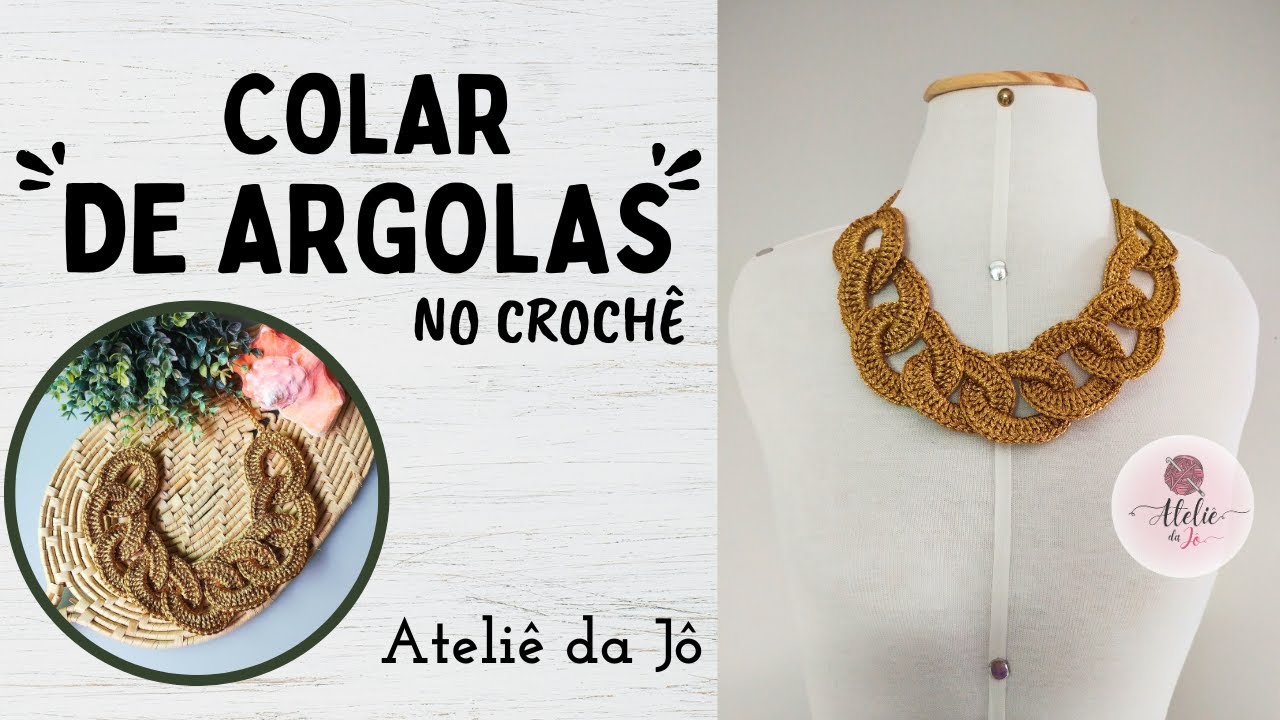Colar de Argolas no crochê / Acessórios de crochê - Passo a passo