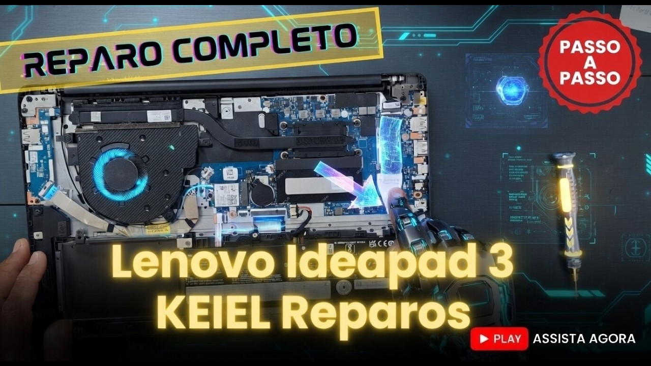 Notebook Lenovo Ideapad 3 15ITL6, desmontagem e conserto.