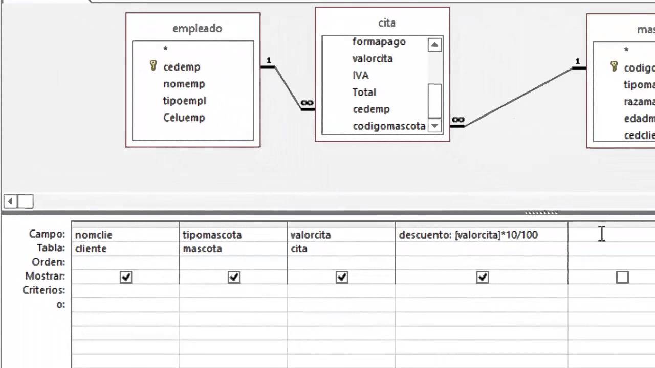consultas con campos calculados en access