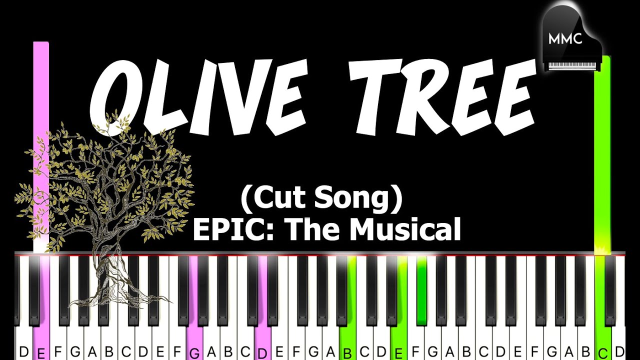Olive Tree (cut song) - EPIC THE MUSICAL synthesia piano tutorial + sheet music