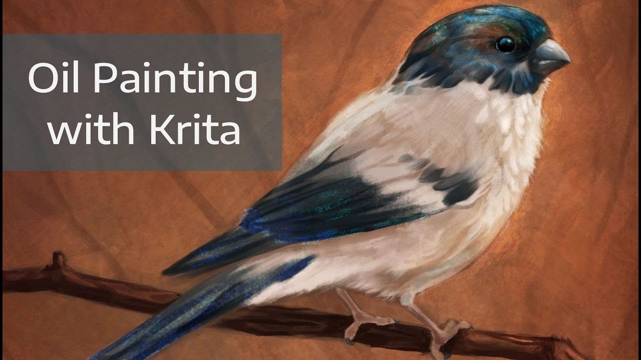 Oil Painting with Krita | Bird Speedpaint
