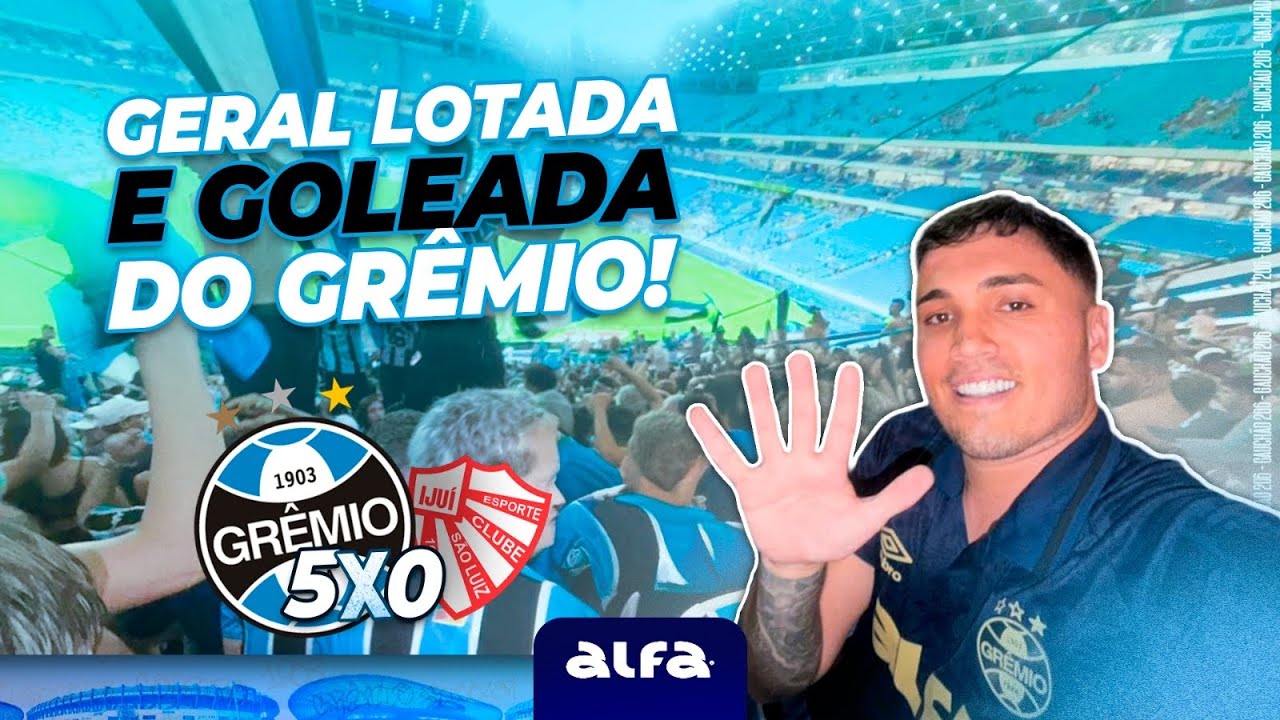 GRÊMIO 5x0 SÃO LUIZ - GOLEADA E GERAL LOTADA!