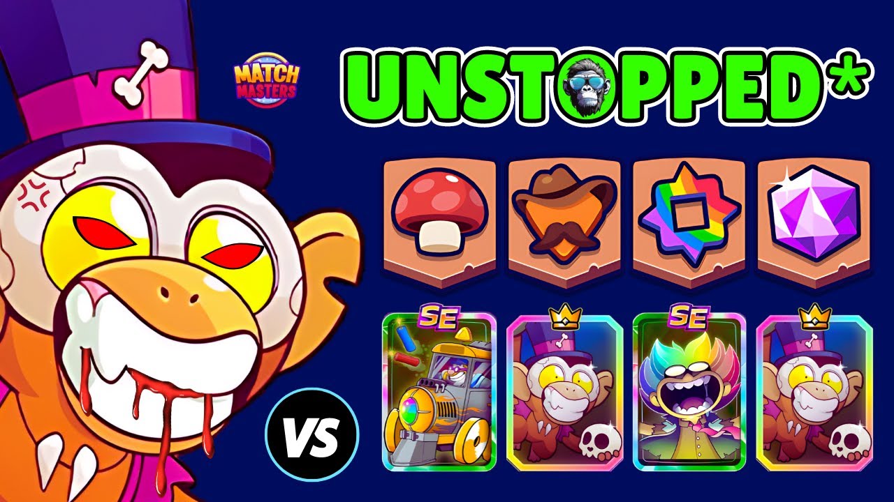 LEGENDARY MONKEY JOOJOO FIGHT on x4 DIFFERENT MODES | Match Masters Random Studio + Tricky Triples