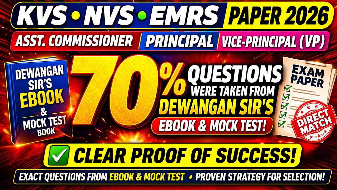 COMPARATIVE STUDY OF PRINCIPAL VICE PRINCIPAL AC KVS NVS PAPERS 2026