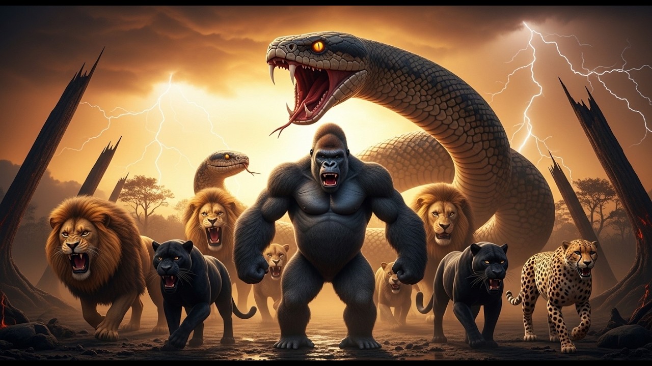 🔥 King Kong vs. Giant Snake Army – Ultimate Jungle Showdown | 4K Cinematic Monster Battle 🐍