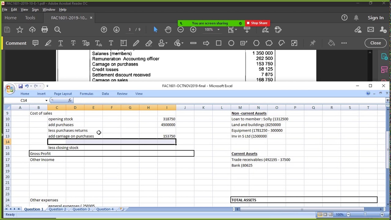Accounting fac1601 past paper ON2019 final