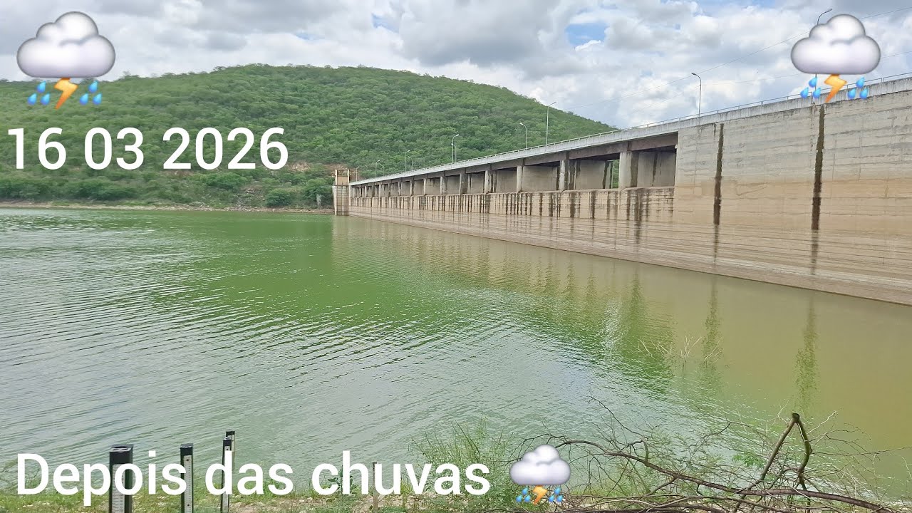 Depois das chuvas ⛈️ fui ver se juntou água na barragem acauã hoje 16 03 2026