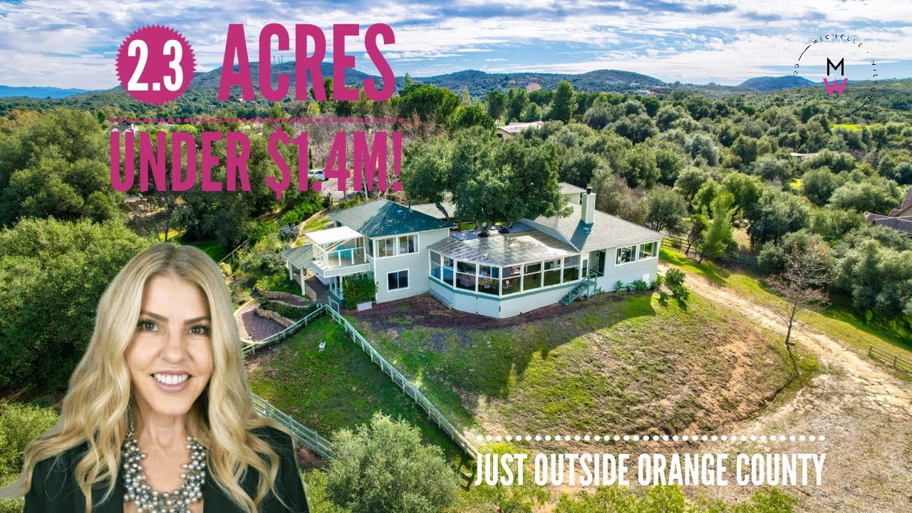 Under $1.5M for 2.3 Acres & a 4,000 Sq Ft Retreat Near Orange County