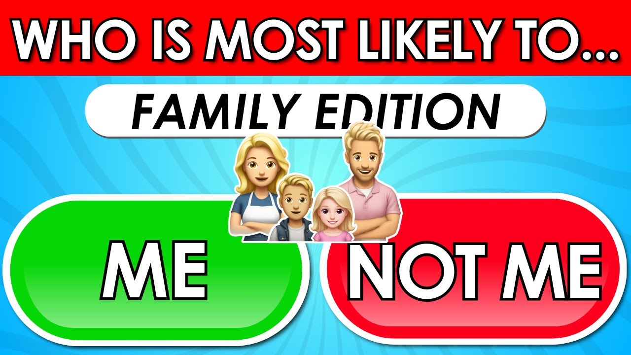 Who Is Most Likely To...? 👨&zwj;👩&zwj;👧&zwj;👦💞 | Family Edition