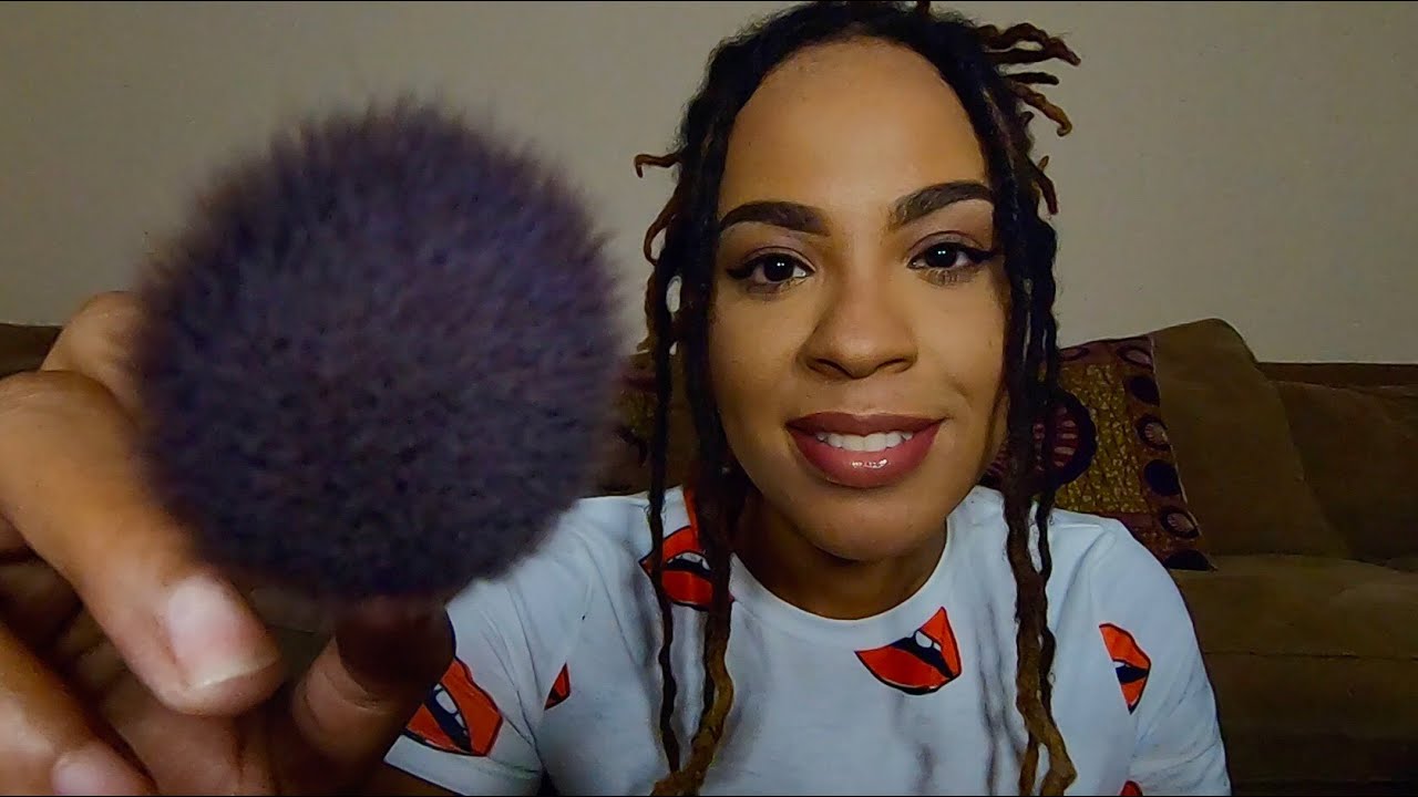 Whispering Random Jamaican Facts while Brushing your Face - ASMR Personal Attention