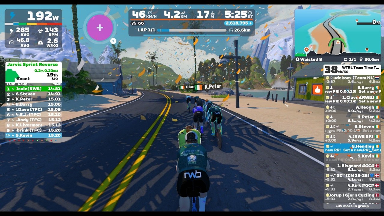 Zwift - TTT: WTRL Team Time Trial - Zone 25 (FRAPPE)🗺️ Waisted 8 in Watopia