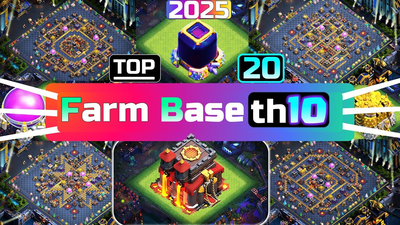 TOP 20 BEST TH10 FARM BASE WITH LINK || TH 10 FARMING BASE ANTI 3 STAR || TH10 BASE UPDATE 2025