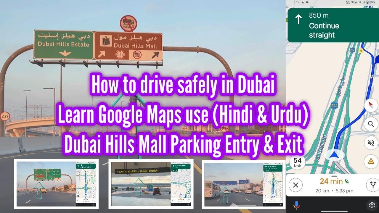 Dubai Driving Guide: Navigate Dubai Hills Mall Parking with Google Maps via Al Khail Rd | 4K