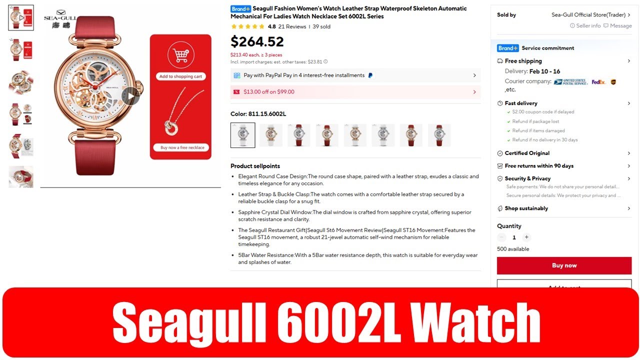 Seagull 6002L Watch Review From AliExpress | 39+ Sold on AliExpress