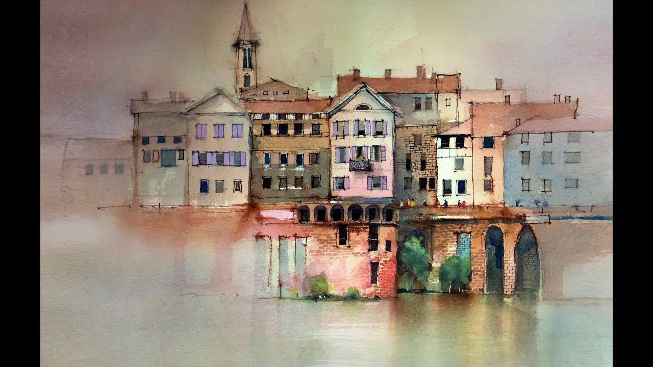 Watercolor Painting Albi, France