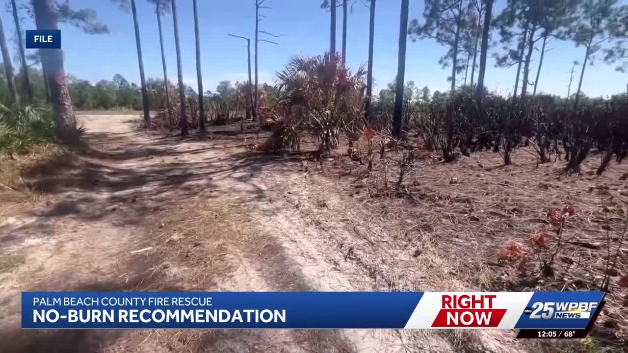 No-burn recommendation by Palm Beach County Fire Rescue