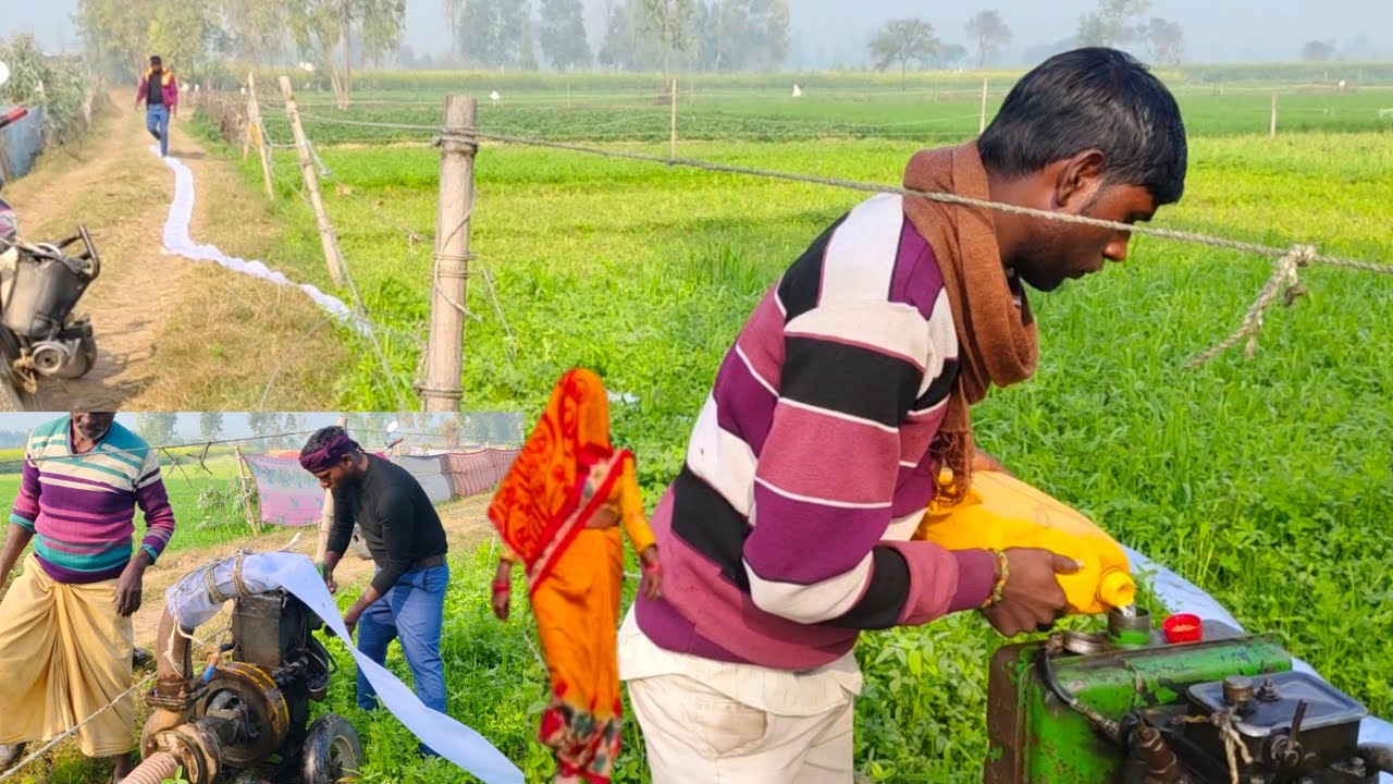 Diesel engine Water Pump irrigation Water Pump Machine Setup Kisan  Pani Wala Eingin 8hp Diesel 