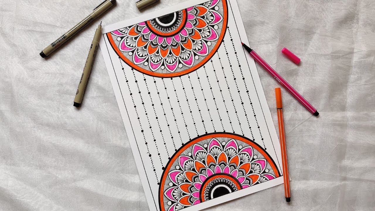 How to Draw Mandala Art || Semi-Circle Mandala || How to draw Mandala for Beginners | Easy mandala