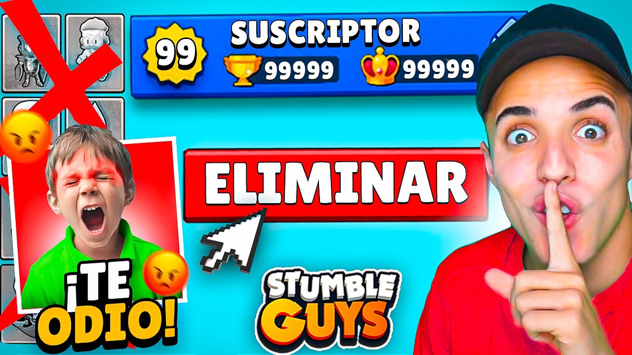 ELIMINO su CUENTA CHETADA de STUMBLE GUYS... 😡 *termina mal*