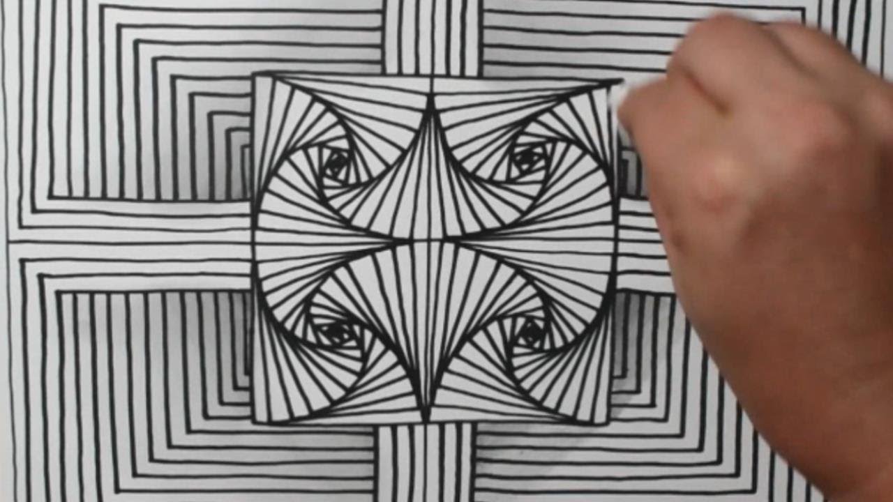 How to Draw Easy 3D Line Illusion | Cool Overlapping Spiral Drawing