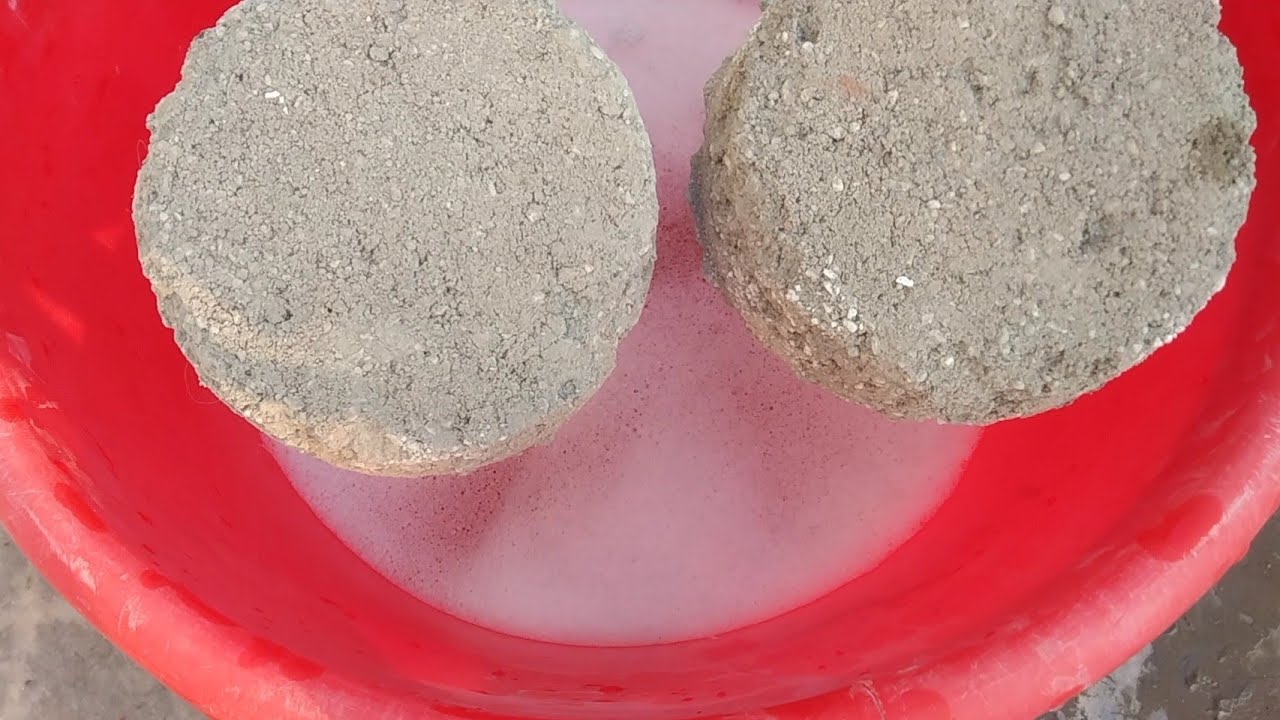 Gritty Sandment Shapes Crumbling in Water 💦