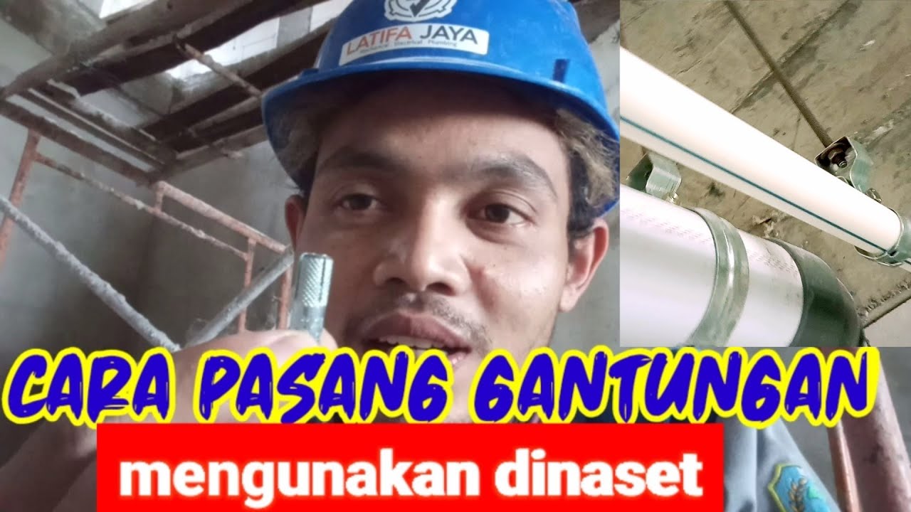 pasang gantungan long drat pakai dinaset