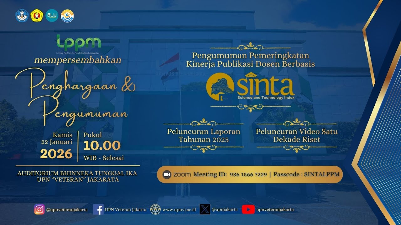 🔴 LIVE | Pemeringkatan Kinerja Publikasi Dosen Berbasis Sinta 2025