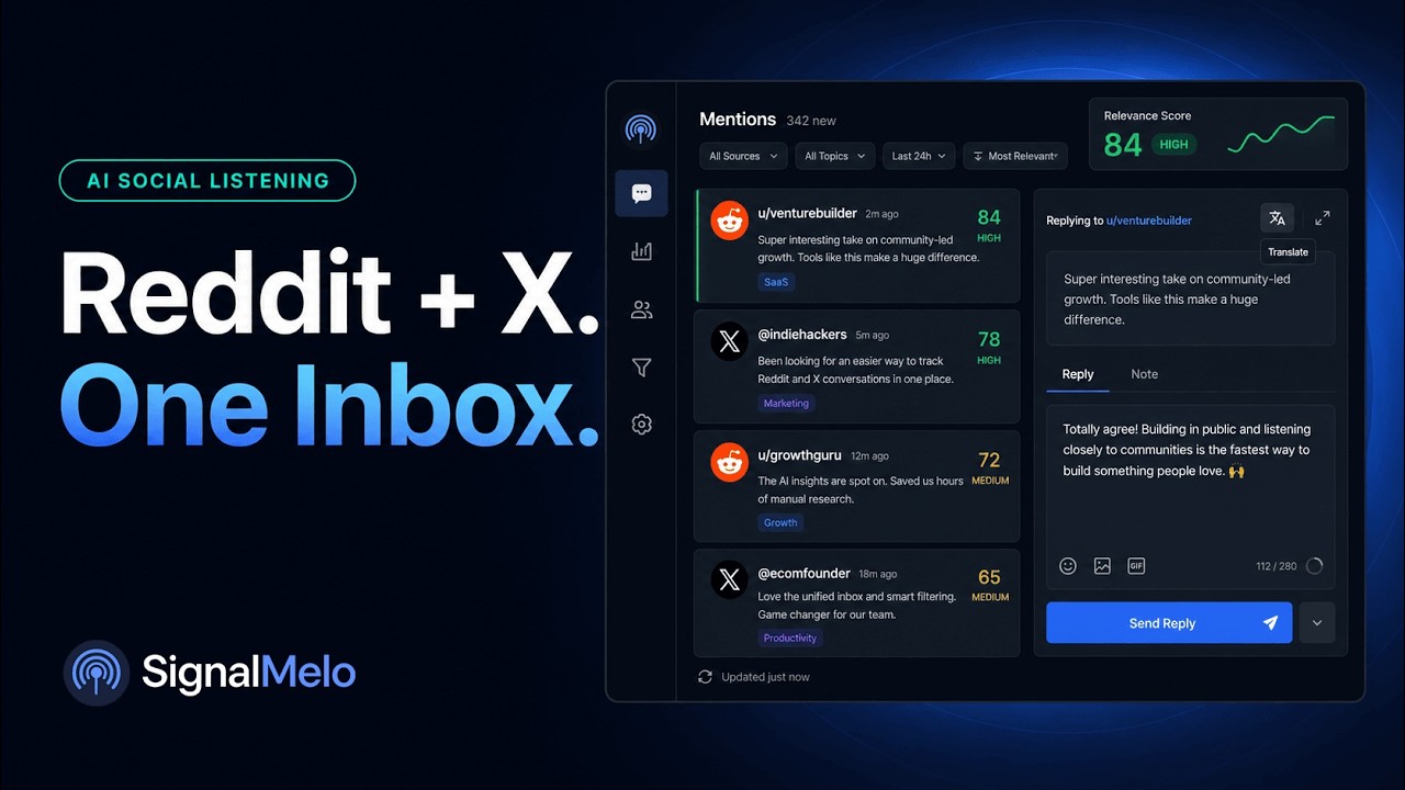 SignalMelo: AI-Powered Reddit & X Monitoring with Smart Reply Drafts