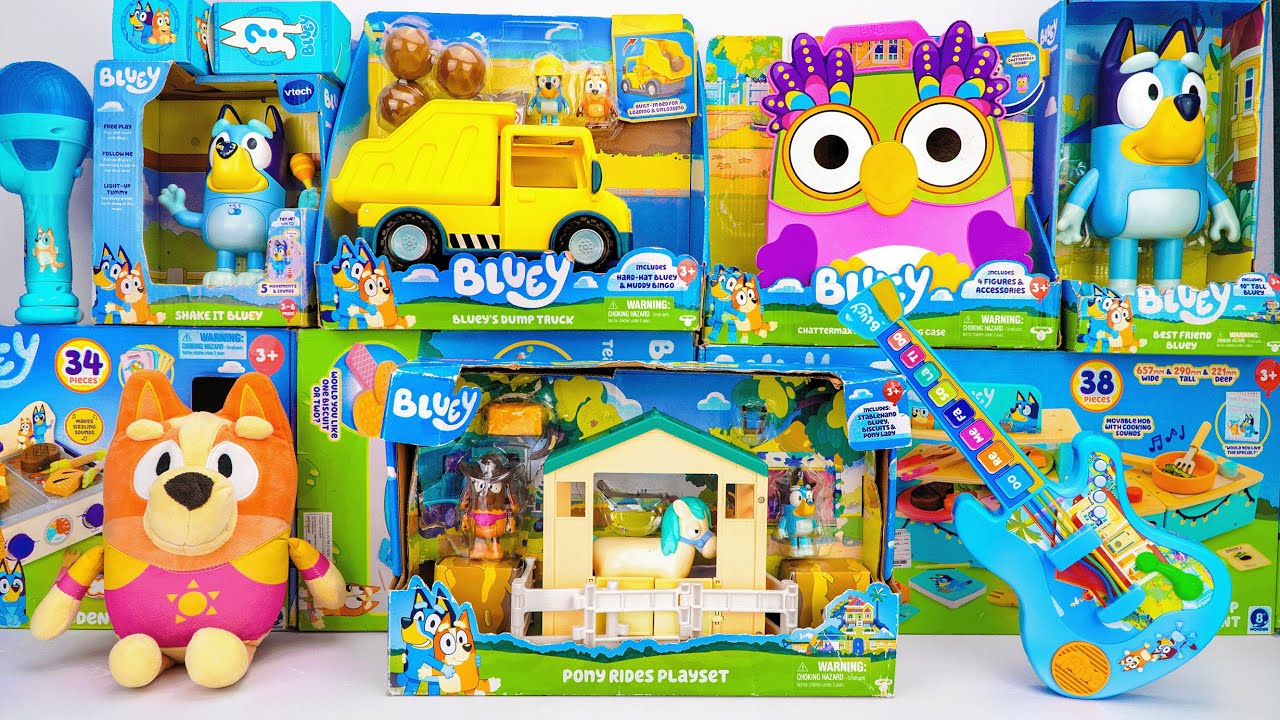 Bluey Toy Collection ASMR 💙 Bluey's Pony Rides Playset & Bluey's Dump Truck