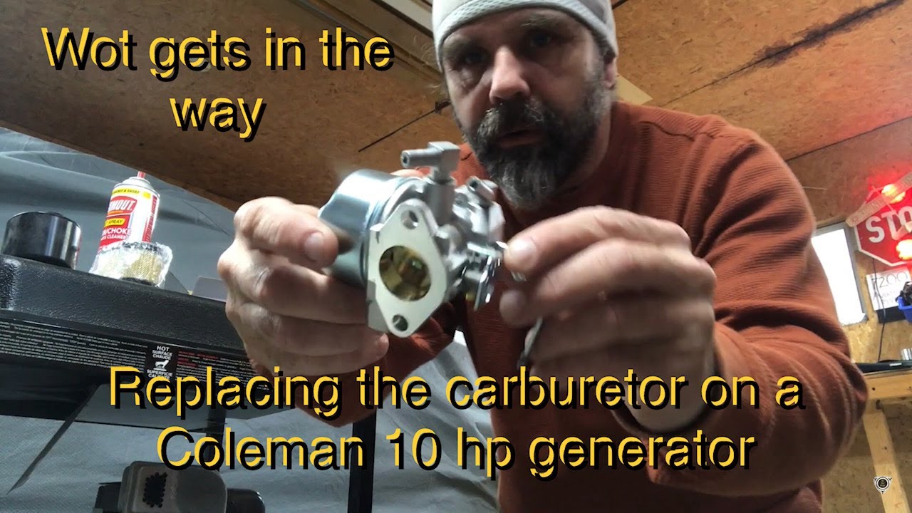 Changing the carburetor on a Coleman 10HP generator.