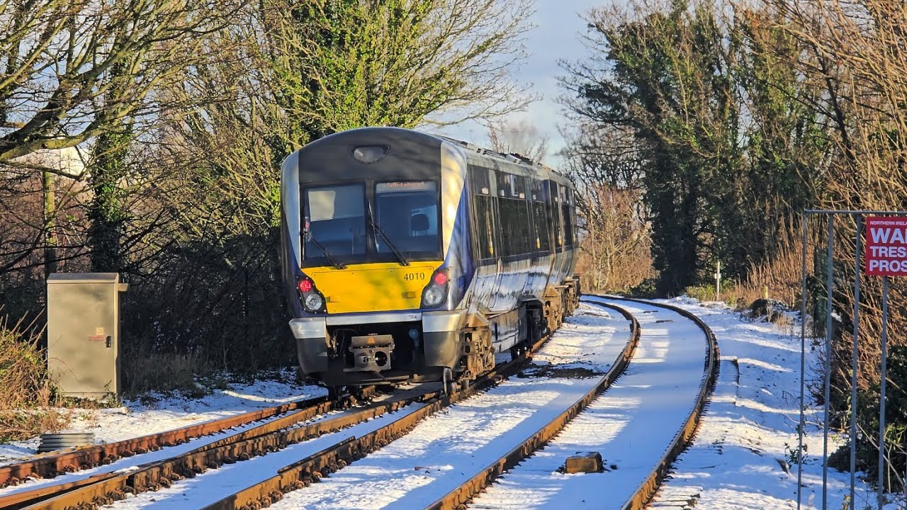 A few trains at Carrickfergus in the snow: 5/1/26