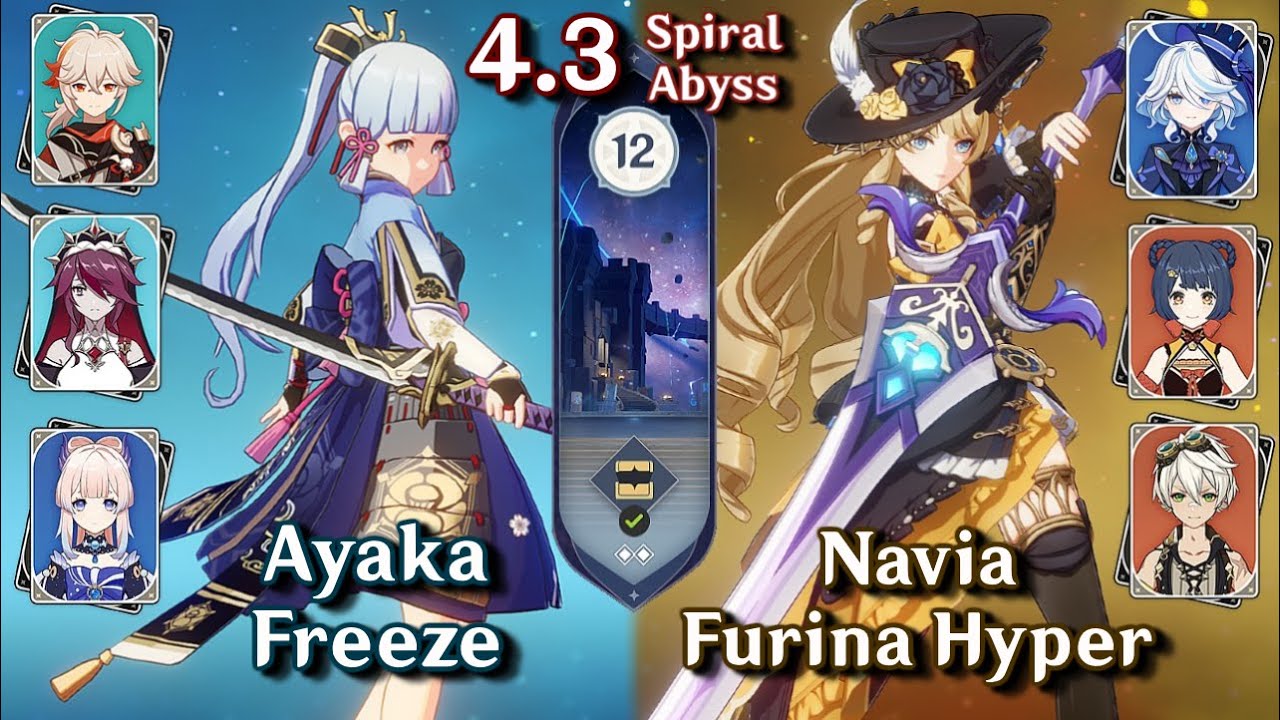 C0 Navia is INSANE! C0 Navia Furina & C0 Ayaka Freeze | Spiral Abyss 4.3 Floor 12 9⭐| Genshin Impact
