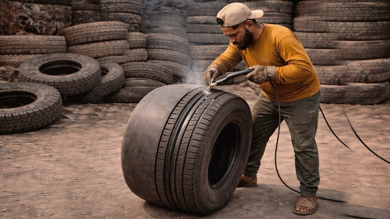 Old Tire Repairing & Alloy Rim Manufacturing Process | Incredible Skilled Workers | Workshop Process