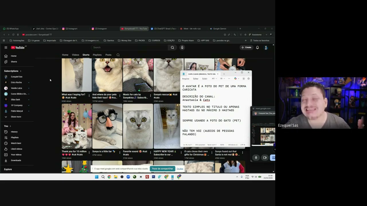 Modelando canal do YouTube para o nicho Pet
