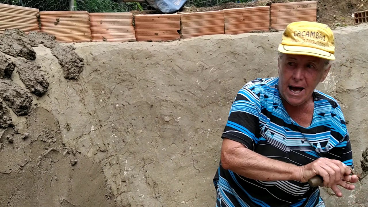 revestindo meu tanque de peixes com terra e cimento