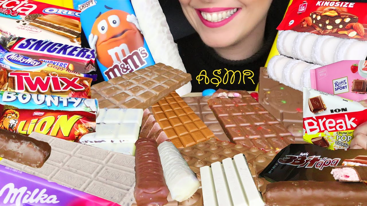 CHOCOLATE CANDY BAR COMPILATION 🍫 | No Talking | ASMR Mukbang - 먹방 | Real Eating Sounds
