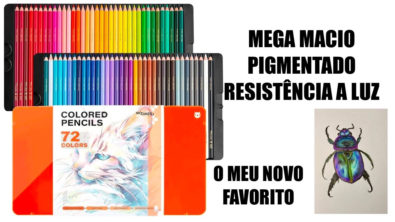Woomer Art O MELHOR lápis de cor profissional - qualidade - custo benefício - resistência a luz