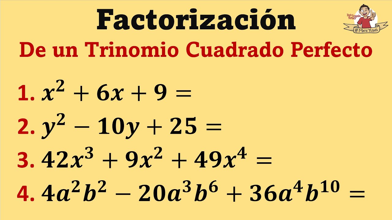 Factorización de un Trinomio Cuadrado Perfecto. Ejercicios fáciles | Video 1 de 2.