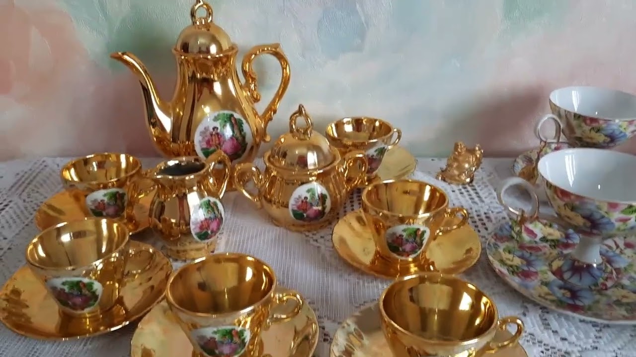ЯПОНСКИЙ ЗОЛОТОЙ СЕРВИЗ,ЧАЙНЫЕ ПАРЫ.