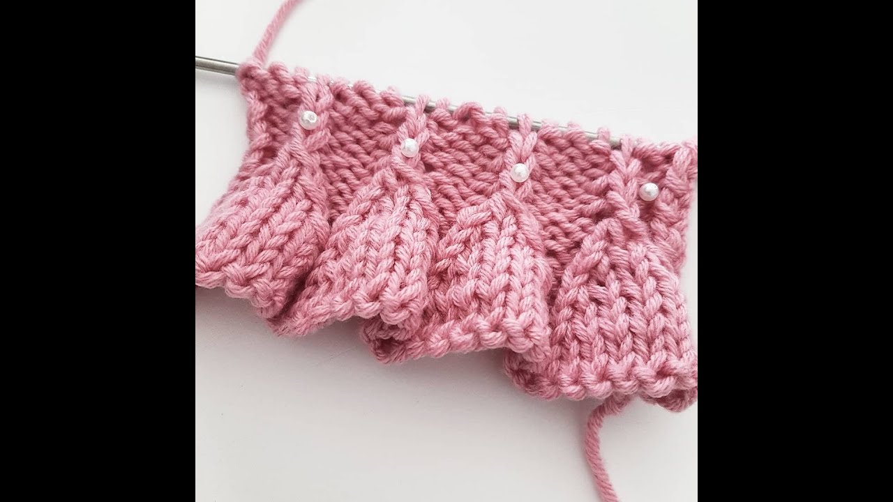 Motivo volant ai ferri n° 75/ Knit  ruffle stitch / Volantes tejidos