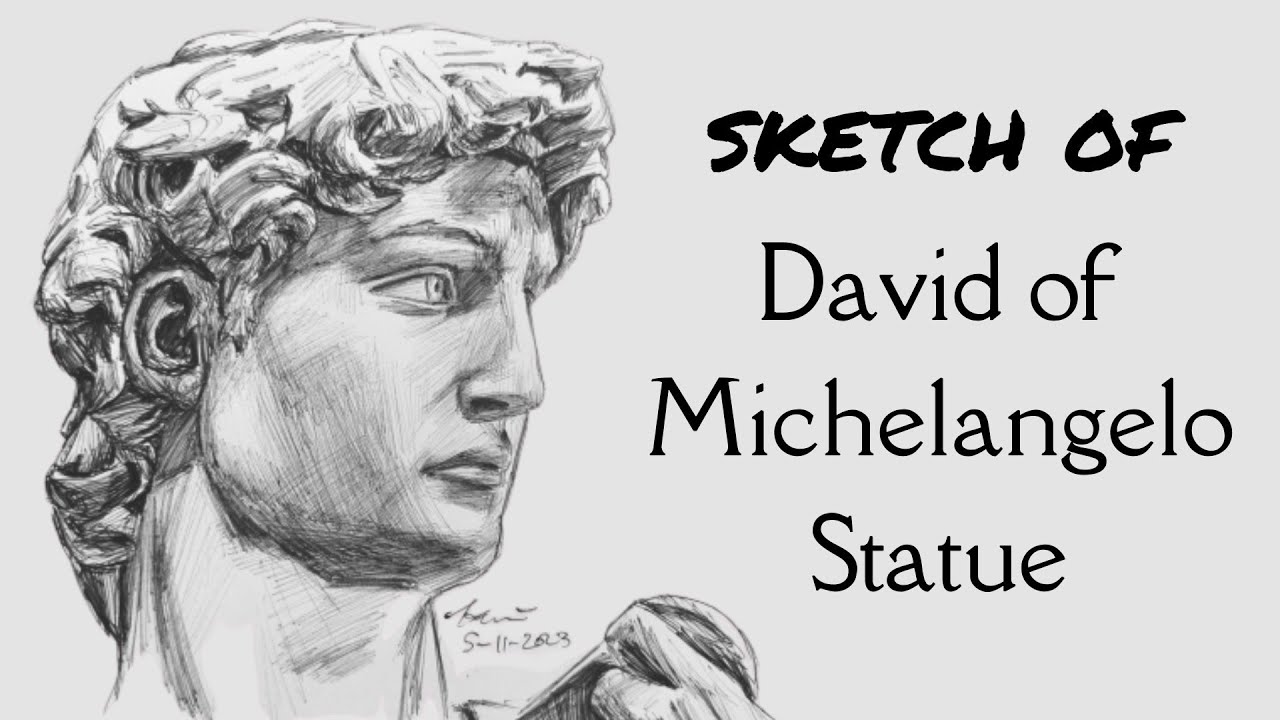 David of Michelangelo Statue Drawing Timelapse With a Pen (by kerrin winona)