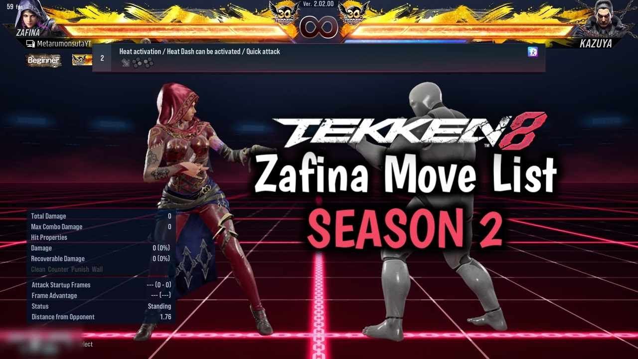 Zafina Season 2 Move List - Tekken 8