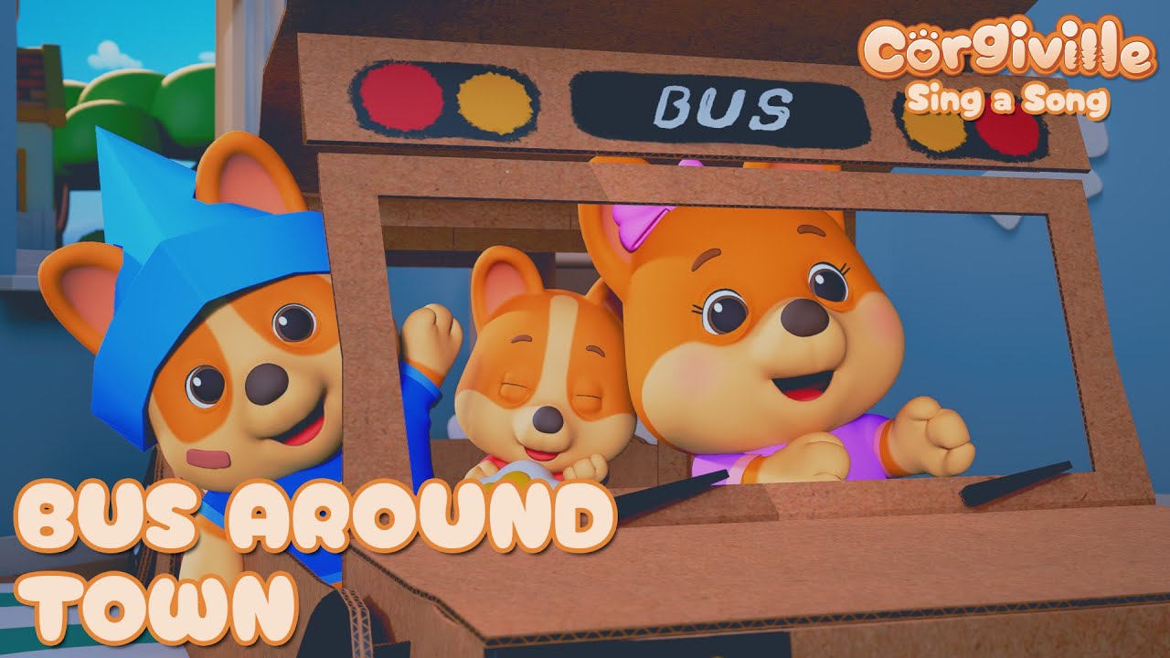 Wheels on The Bus | Corgiville Sing a Song | Nursery Rhyme
