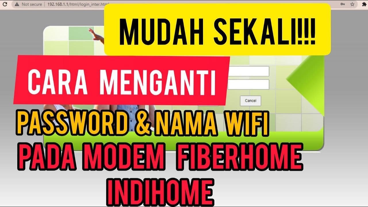 TUTORIAL CARA MENGANTI  PASSWORD PADA MODEM FIBERHOME #INDIHOME