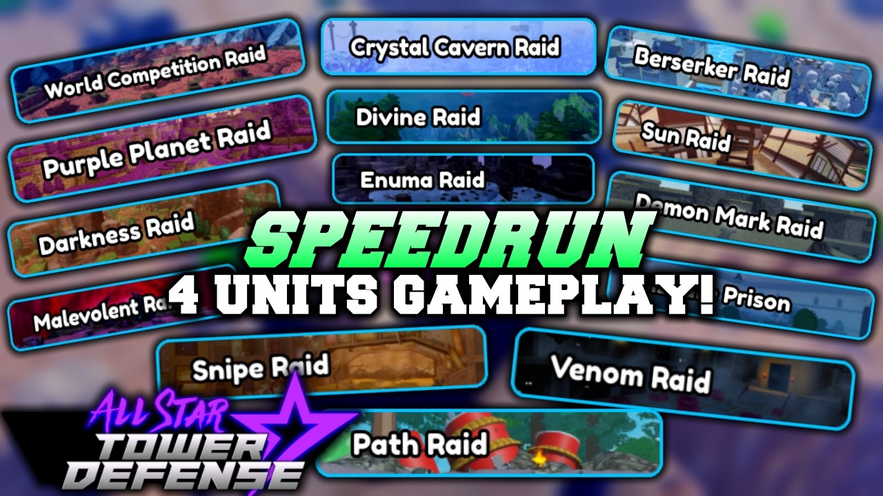 4 Units SPEEDRUN Wave 19 Raids MARATHON in All Star Tower Defense Roblox