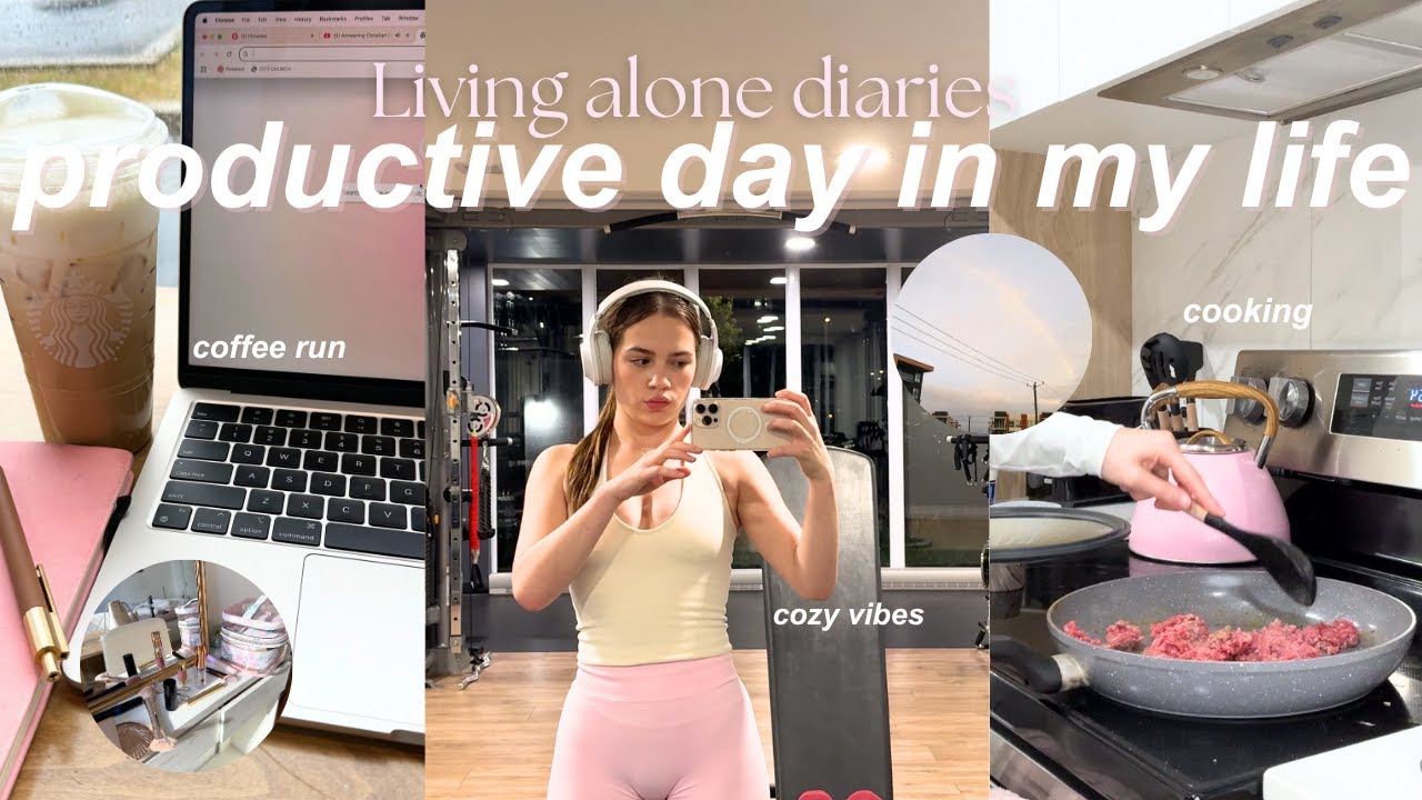 PRODUCTIVE & REALISTIC DAY IN MY LIFE | working at cafe, selfcare, workout, new makeup, etc ʚ♡ɞ