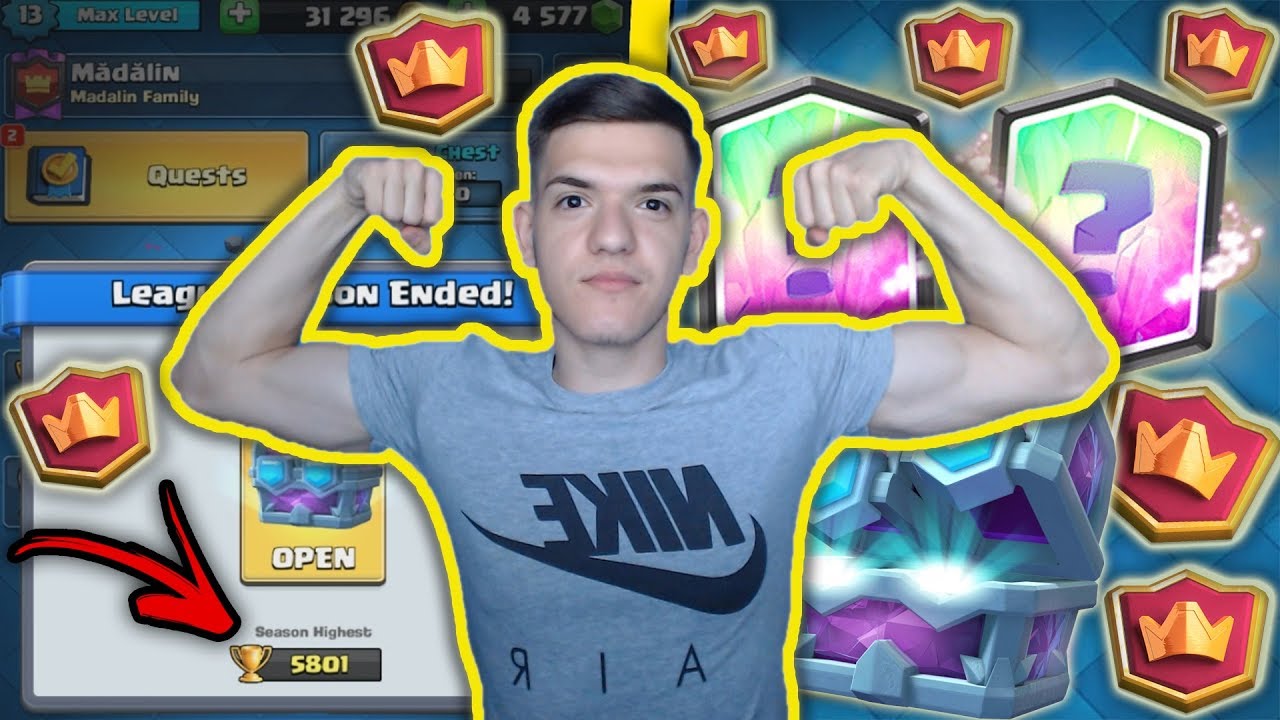 SFARSIT DE SEZON CU MULTE LEGENDARE! Clash Royale Romania