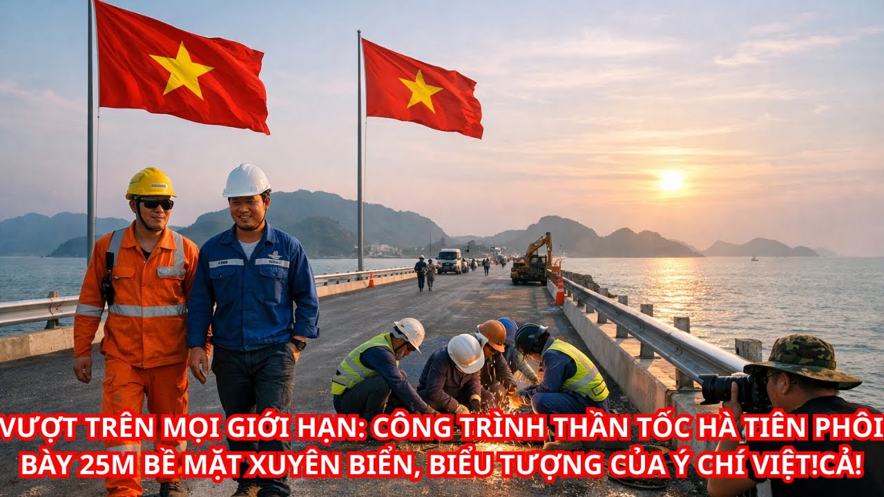 TRÊN GIỚI HẠN CÔNG TRÌNH THẦN TỐC HÀ TIÊN PHÔI BÀY 25M BỀ MẶT XUYÊN BIỂN, BIỂU TƯỢNG CỦA Ý CHÍ VIỆT