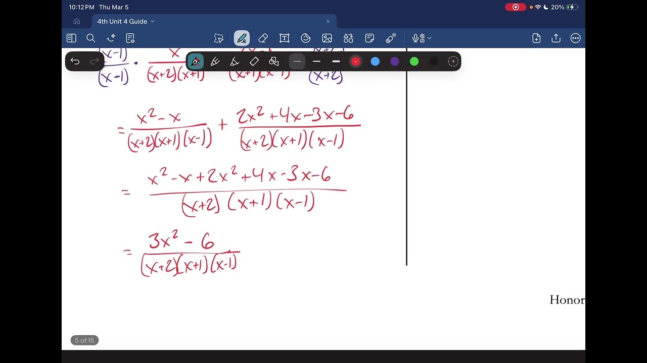 Addition/Subtraction of Rationals, LCM Method, Complex Rational Expressions